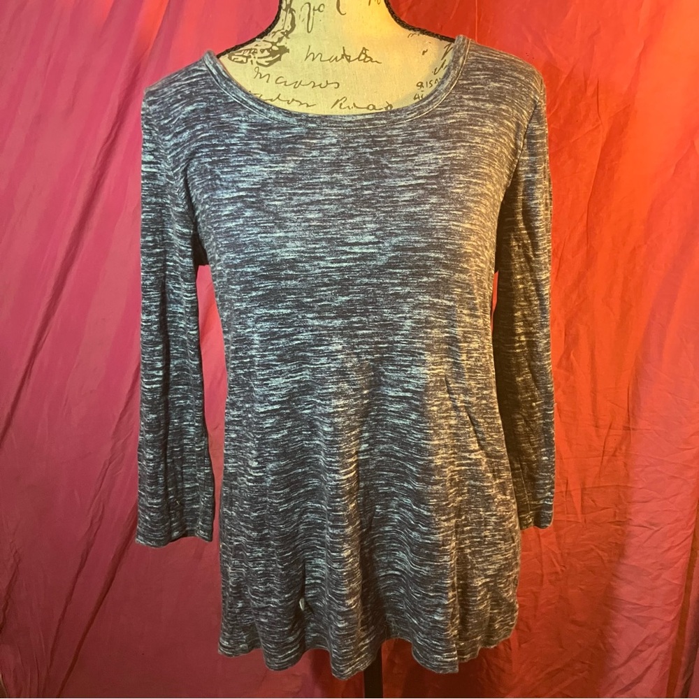 Croft & Barrow Women's Heathered Gray Long Sleeve Top